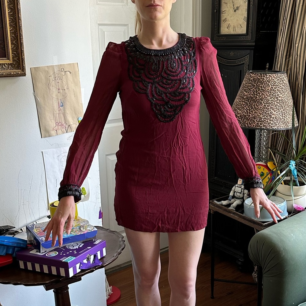 French connection beaded mini dress